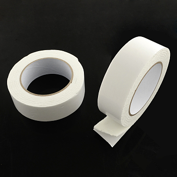 Office School Supplies Double Sided Adhesive Tapes, with Sponge/Foam, White, 24mm, about 2m/roll, 9rolls/group