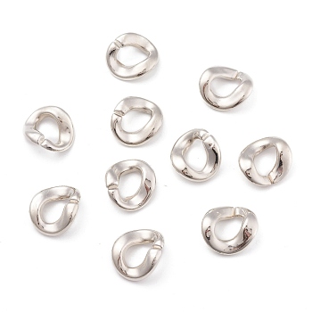 CCB Plastic Beads, Ring, Nickel Color, about 21.5mm long, 23mm wide, 3.5mm thick, hole: 12x10mm