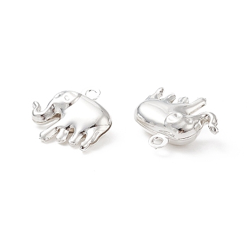304 Stainless Steel Charms, Hollow Elephant, Silver, 14x15x5mm, Hole: 1.2mm
