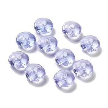 Transparent Acrylic Beads, Faceted, Rondelle, Lavender, 8.5x5mm, Hole: 1.8mm