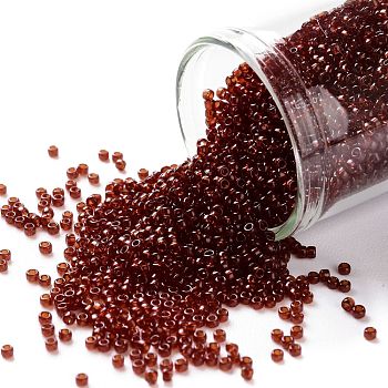 TOHO Round Seed Beads, Japanese Seed Beads, (5D) Transparent Garnet, 15/0, 1.5mm, Hole: 0.7mm, about 3000pcs/10g