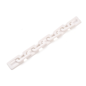 Handmade Opaque Acrylic Cross Chains, Unwelded, White, 43.5x23x4mm, about 39.37 inch(1m)/strand