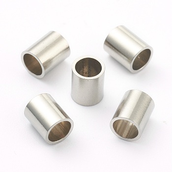 304 Stainless Steel Beads, Tube Beads, Stainless Steel Color, 6x5mm, Hole: 4mm