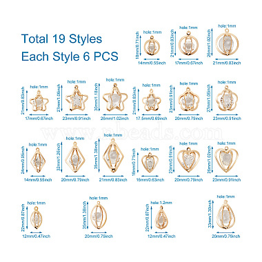 114 Pcs 19 Styles Alloy Pendants(FIND-TA0001-31LG)-3