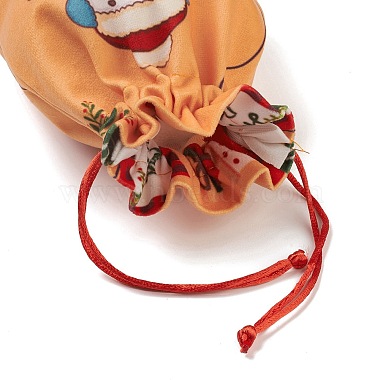 Christmas Theme Rectangle Cloth Bags with Jute Cord(ABAG-P008-01D)-4