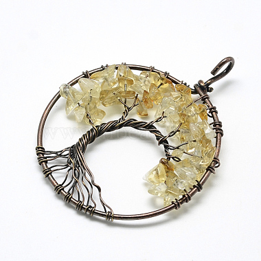 Natural Citrine Chip Big Pendants(G-R440-R11)-2