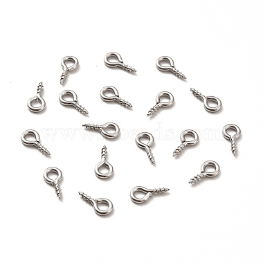304 Stainless Steel Screw Eye Pin Peg Bails(X-STAS-E044-07P-01)-3