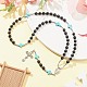 Synthetic Turquoise & Wood Rosary Bead Necklace(NJEW-JN04431)-6
