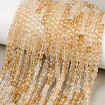 Heated Natural Citrine Beads Strands, Faceted Table Cut Cube, 3~3.5x3~3.5x3mm, Hole: 0.7mm, about 128pcs/strand, 15.43''(39.2cm)(G-B175-C06-3x3mm)