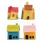 Resin House Miniature Ornaments, for Home Office Desktop Decoration, Mixed Color, 13.5~16.5x12~16.5x15.5~21.5mm(RE-CBA17C4-02)
