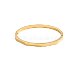 304 Stainless Steel Bangles, Ion Plating(IP), Real 18K Gold Plated, Inner Diameter: 2-1/4 inch(5.6cm)(STAS-OY006-75G)