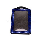 Rectangle Fiber ID Card Holder, with Resin Rhinestone, for Business Id Card , Blue, 112x72x5mm, Hole: 13x4mm(AJEW-WH0245-70C)