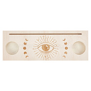 Carved Wood Candle Holders, Wooden Card Stand for Tarot, Witch Divination Tools, Rectangle, Eye Pattern, 24x8.5x1.5cm(DIY-WH0353-001)