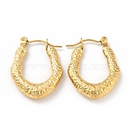 Ion Plating(IP) 304 Stainless Steel Teardrop Chunky Hoop Earrings for Women, Golden, 25x18x4mm, Pin: 0.8mm(EJEW-G293-14G)