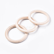 Unfinished Wood Linking Rings, Natural Macrame Wooden Rings, Ring, PapayaWhip, 78~80x10mm, Hole: 58.5~59.5mm(X-WOOD-Q024-17)