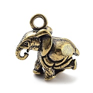 Brass Pendants, Elephant, Antique Bronze, 30x28x15mm, Hole: 4.5mm(KK-A216-01B-AB)