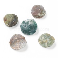 Rough Raw Natural Moss Agate Beads, for Tumbling, Decoration, Polishing, Wire Wrapping, Wicca & Reiki Crystal Healing, No Hole/Undrilled, Flat Round, 22~25x7.5~10.3mm(G-H254-13C)
