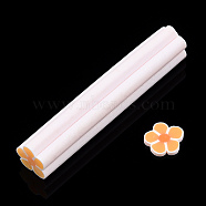 Luminous Handmade Polymer Clay Nail Art Decoration, Fashion Nail Care, No Hole Tubes, Flower, Orange, 47~50x8~10x8~10mm(CLAY-T016-85E)