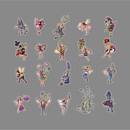 PET Plastic Decorative Paper Stickers, for Scrapbooks, Notebook, Journal, Card Making, Album, Calendars, DIY Crafts, Fairy, Purple, 130x87mm, 20 sheets/set(PW-WG10099-03)