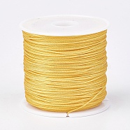 Nylon Thread, Nylon Jewelry Cord for Custom Woven Jewelry Making, Gold, 0.8mm, about 49.21 yards(45m)/roll(NWIR-K022-0.8mm-19)