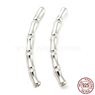 925 Sterling Silver Tube Beads, Bamboo Tube Beads, Silver, 30x3x3mm, Hole: 1.8mm(STER-Z004-04B)