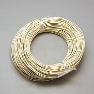 Spray Painted Cowhide Leather Cords, Light Yellow, 2.0mm, about 100yards/bundle(300 feet/bundle)(WL-R001-2.0mm-09)
