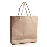 Paper Bags, with Handles, Gift Bags, Shopping Bags, Square, Tan, 22x22x0.5cm, Unfold: 22x22x6cm(ABAG-A009-02)