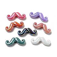 UV Plating Acrylic Bead, Mustache, Mixed Color, 9x24x5.5mm, Hole: 1.4mm(PACR-C006-10)