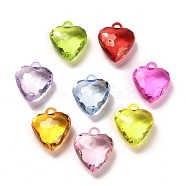 Transparent Acrylic Pendants, Heart, Mixed Color, 24x20.5x10.5mm, Hole: 3.3mm, about: 220pcs/500g(OACR-Z016-16B)