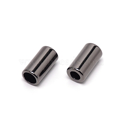 Zinc Alloy Cord Ends, End Caps, Column, Gunmetal, 13.5x7mm, Hole: 4mm, Inner Diameter: 5mm(PALLOY-WH0088-50B)