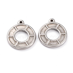 304 Stainless Steel Pendants, Swim Ring, Stainless Steel Color, 20x17.5x2.5mm, Hole: 1.4mm(STAS-O145-22P)