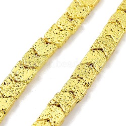 Electroplated Natural Lava Rock Beads Strands, Arrow, Golden Plated, 7~8x6~6.5x2.8mm, Hole: 1mm, about 63pcs/strand, 15.28''(38.8cm)(G-H303-A02-G02)