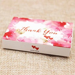 Kraft Paper Boxes and Necklace Jewelry Display Cards, Packaging Boxes, with Word Thank You and Heart Pattern, White, Folded Box Size: 7.3x5.4x1.2cm, Display Card: 7x5x0.05cm(CON-L016-A03)
