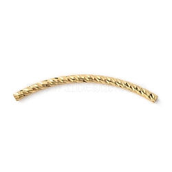 Brass Curved Tube Beads, Textured, Golden, 35x2mm, Hole: 1.2mm(FIND-WH0110-155C)