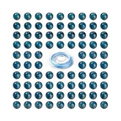 100Pcs 8mm Natural Apatite Round Beads, with 10m Elastic Crystal Thread, for DIY Stretch Bracelets Making Kits, 8mm, Hole: 1mm(DIY-LS0002-54)