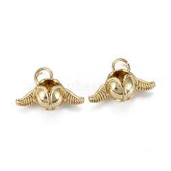 Brass Charms, with Jump Ring, Long-Lasting Plated, Lead Free & Nickel Free & Cadmium Free, Insect, Real 18K Gold Plated, 10.5x17x7.5mm, Jump Ring: 5x0.8mm, 3.5mm Inner Diameter(KK-C223-04G)