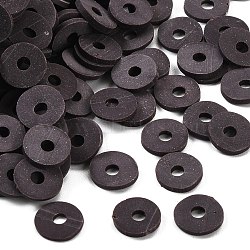 Handmade Polymer Clay Beads, for DIY Jewelry Crafts Supplies, Disc/Flat Round, Heishi Beads, Coconut Brown, 8x1mm, Hole: 2mm, about 13000pcs/1000g(CLAY-Q251-8.0mm-82)