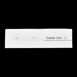 Paper Earring Display Cards, Smiling Face Print Jewelry Display Cards for Earring Studs, White, Rectangle, 2x7x0.07cm, Hole: 1.6mm, about 100pcs/bag(CDIS-F007-03)