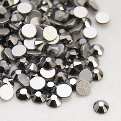 Glass Flat Back Rhinestone, Grade A, Back Plated, Faceted, Half Round, Hematite, 3~3.2mm, about 1440pcs/bag(RGLA-C002-SS12-566)