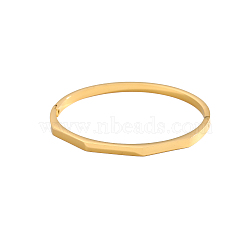 304 Stainless Steel Bangles, Ion Plating(IP), Real 18K Gold Plated, Inner Diameter: 2-1/4 inch(5.6cm)(STAS-OY006-75G)