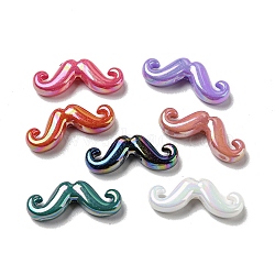 UV Plating Acrylic Bead, Mustache, Mixed Color, 9x24x5.5mm, Hole: 1.4mm(PACR-C006-10)