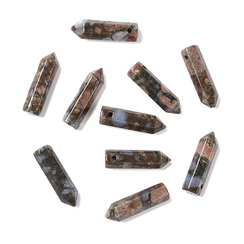 Natural African Opal Pointed Pendants, Faceted, Bullet, 30~33x8~9mm, Hole: 1.4~1.6mm