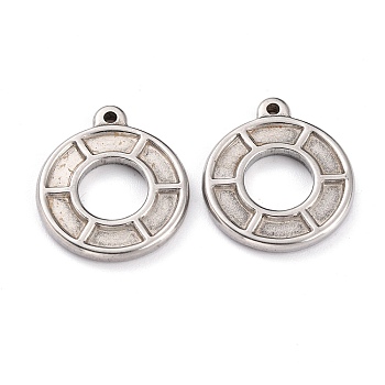 304 Stainless Steel Pendants, Swim Ring, Stainless Steel Color, 20x17.5x2.5mm, Hole: 1.4mm