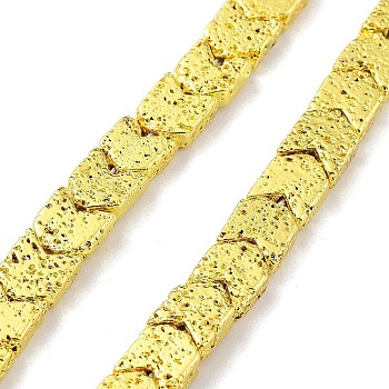 Electroplated Natural Lava Rock Beads Strands, Arrow, Golden Plated, 7~8x6~6.5x2.8mm, Hole: 1mm, about 63pcs/strand, 15.28''(38.8cm)