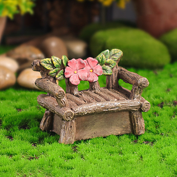 Resin Chairs, Mini Furniture, Dollhouse Garden Decorations, Camel, 62x42x47mm