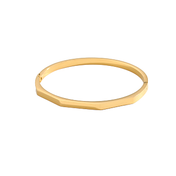 304 Stainless Steel Bangles, Ion Plating(IP), Real 18K Gold Plated, Inner Diameter: 2-1/4 inch(5.6cm)