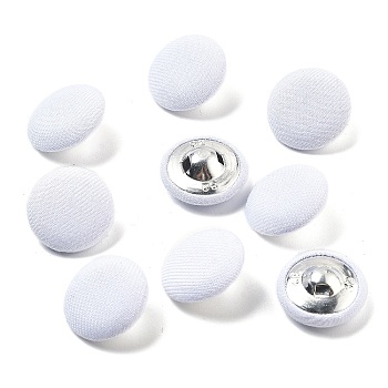 Cloth Shank Buttons, with Zinc Alloy Findings, Flat Round, for Overcoat Garment Accessories, 1-Hole, White, 19x8mm, Hole: 2x2.5mm