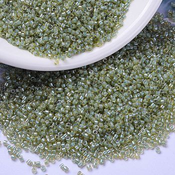 MIYUKI Delica Beads, Cylinder, Japanese Seed Beads, 11/0, (DB2052) Luminous Asparagus Green, 1.3x1.6mm, Hole: 0.8mm, about 2000pcs/10g