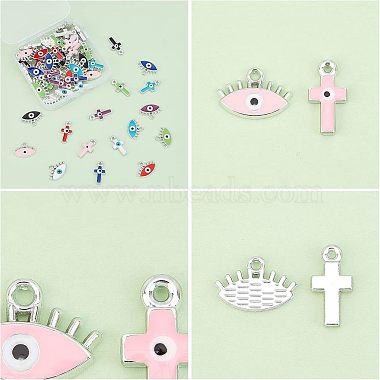 SUPERFINDINGS 64Pcs 16 Style CCB Plastic Enamel Pendants(CCB-FH0001-08)-2