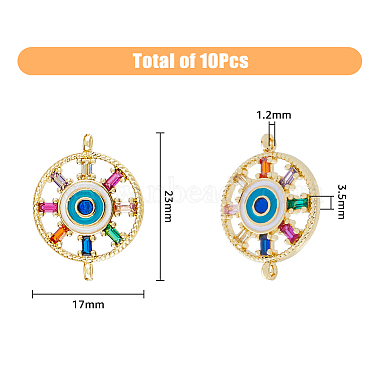 10Pcs Brass Colorful Cubic Zirconia Connector Charms(FIND-HY0001-22)-2